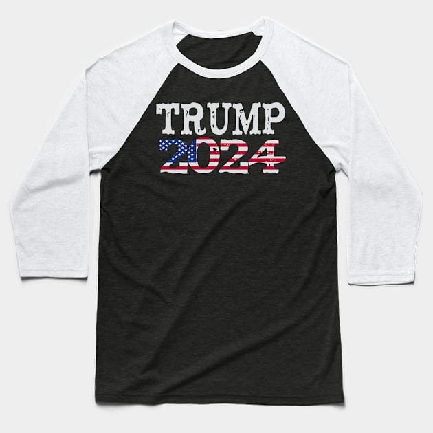 Trump 2024 Baseball T-Shirt by elaissiiliass